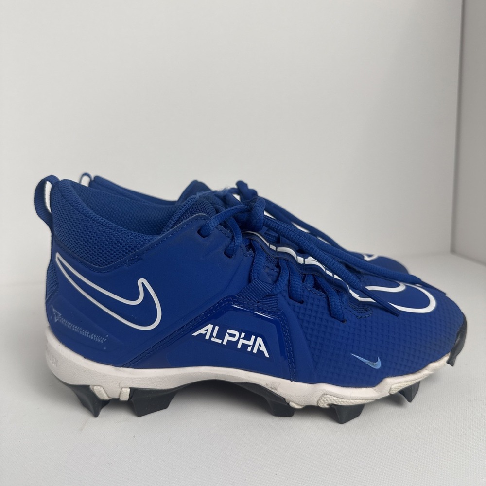 NIKE ALPHA MENACE 3 SHARK FOOTBALL CLEATS ROYAL BLUE CV0581-414 KIDS SIZE 4.5Y